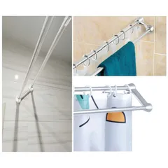 Штанга для шторки телескопічна з тримачем для рушників Mixxus CRA-D-125x225 125cm-225cm (алюміній) (AC3589)