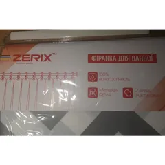 Шторка для ванної Zerix SCP-016-180x200 з PEVA (поліетиленвінілацетату) (Візерунок "Зигзаг" біло-чорний) (ZX6089)