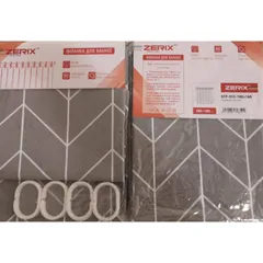 Шторка для ванної Zerix SCP-012-180x180 з PEVA (поліетиленвінілацетату) (Візерунок "Зигзаг" сірий) (ZX6085)
