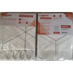 Шторка для ванної Zerix SCP-020-180x180 з PEVA (поліетиленвінілацетату) (Візерунок "Зигзаг" білий) (ZX6093)