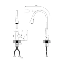 Змішувач для кухні Mixxus Premium Matis 011-T (NUT) Refl.Gray (Колір хром+силік.вилив сірий) (MI8267)
