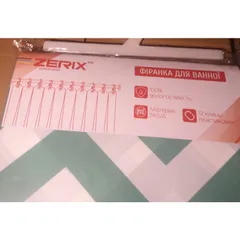 Шторка для ванної Zerix SCP-015-180x200 з PEVA (поліетиленвінілацетату) (Візерунок "Зигзаг" біло-зелений) (ZX6088)