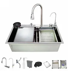 Мийка багатофункціональна Zerix ZH7546-SET-07 Decor SS Color з вбудованим змішувачем з нерж. сталі (ZM5598)