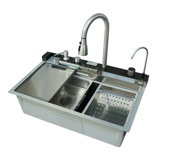 Мийка багатофункціональна Mixxus MH7546-SET-06 Decor SS Color з вбудованим змішувачем з нерж. сталі (MI8465)