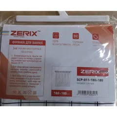 Шторка для ванної Zerix SCP-011-180x180 з PEVA (поліетиленвінілацетату) (Візерунок "Клітина" біла) (ZX6084)