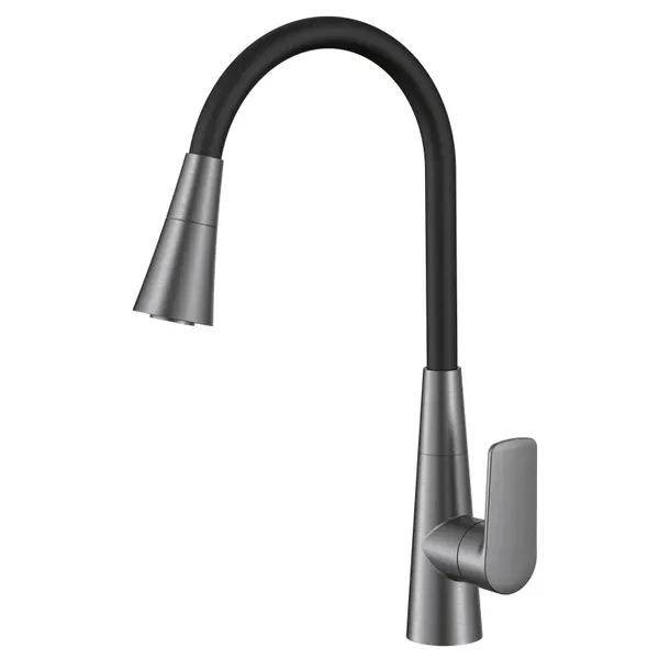 Змішувач для кухні Mixxus Premium Matis 011-T (NUT) Graphite Refl.Black (Колір граф.+сил.вилив чорн) (MI8268)
