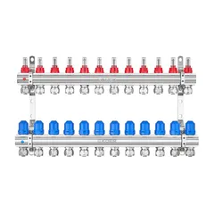 Колекторний блок з витратомірами та євроконусами Koer KR.1210-12 - 1"x12 WAYS (KR5274)