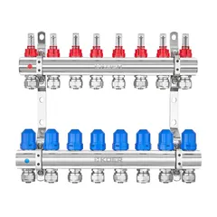 Колекторний блок з витратомірами та євроконусами Koer KR.1210-8 - 1"x8 WAYS (KR5270)
