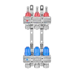 Колекторний блок з витратомірами та євроконусами Koer KR.1210-3 - 1"x3 WAYS (KR5265)