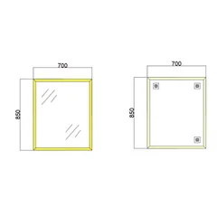 Дзеркало настінне Zerix FONTE MRZ09-60x85-Reverse GOLD прямокутне в золотій рамі (ZX6211)