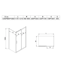 Душова кабіна з низьким піддоном Mixxus HARD SCT01-120x80x198-TR Chrome NEW прозоре скло 5мм (MI8428)