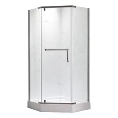 Душова кабіна з низьким піддоном Mixxus LINES SCT01-90x90x198-TR Graphite NEW прозоре скло 6мм (MI8429)