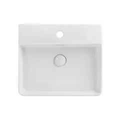 Раковина підвісна-накладна Mixxus Premium QUADRO-0204 600x420x130mm (отвір під змішувач, перелив) (MP6719)