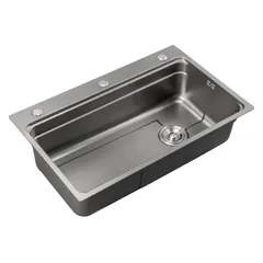 Мийка з нержавіючої сталі Mixxus MS6846-Set-01 Micro Decor Graphite (3.0/0.8) комплект  (графіт) (MI8388)