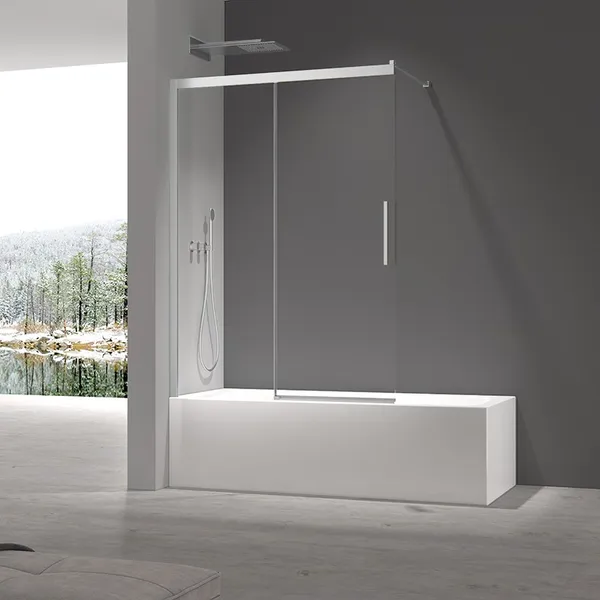 Шторки скляні на ванну розсувні Koer SR BS06-120x150-TR-01 прозоре скло Easy Clean 6мм, хром (KR5945)