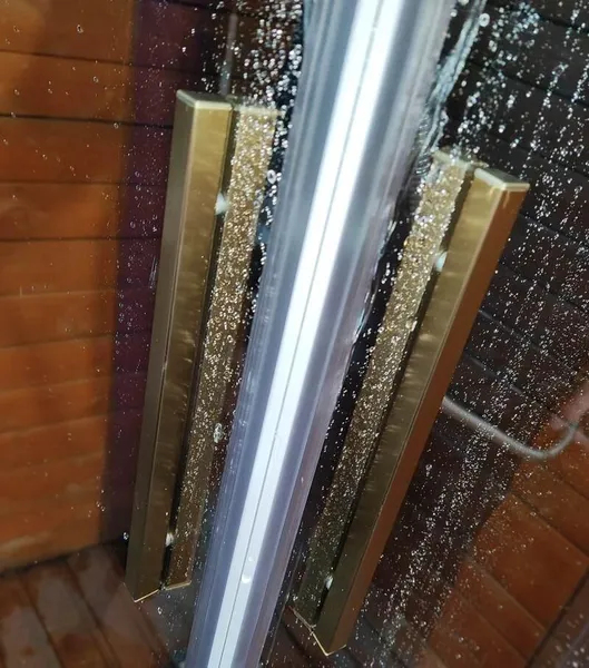 Душова кабіна без піддону Koer SR SC10-90x90x195-TR-12 прозоре скло Easy Clean 6мм, матове золото (KR5943)