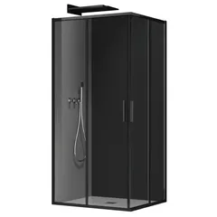Душова кабіна без піддону Koer SR SC10-90x90x195-TR-07 прозоре скло Easy Clean 6мм, графіт (KR5944)