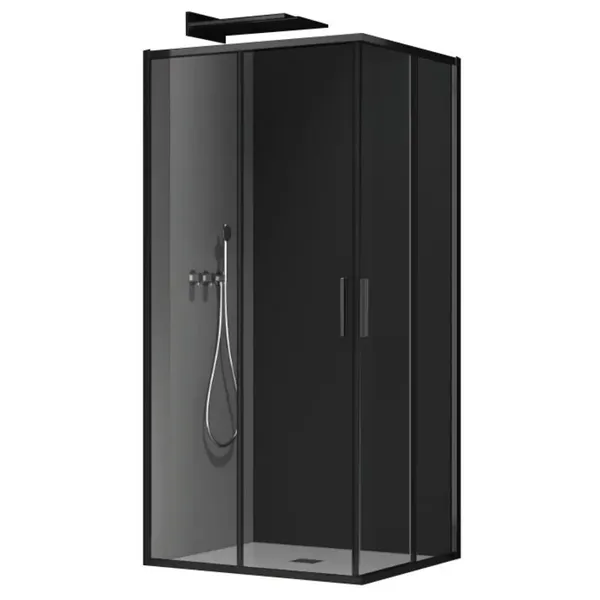 Душова кабіна без піддону Koer SR SC10-90x90x195-TR-07 прозоре скло Easy Clean 6мм, графіт (KR5944)