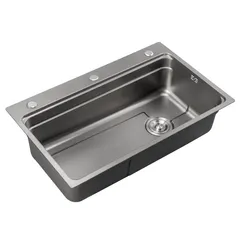 Мийка з нержавіючої сталі Mixxus MS7546-Set-01 Micro Decor Graphite (3.0/0.8) комплект (графіт) (MI8390)
