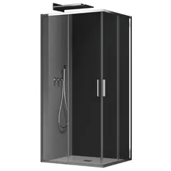 Душова кабіна без піддону Koer SR SC10-90x90x195-TR-01 прозоре скло Easy Clean 6мм, хром (KR5942)