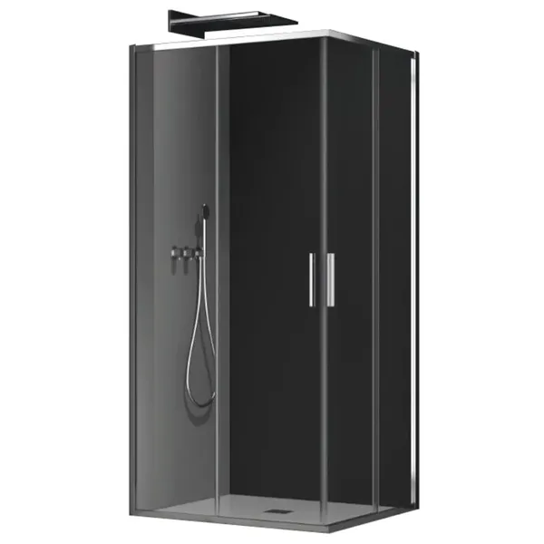 Душова кабіна без піддону Koer SR SC10-90x90x195-TR-01 прозоре скло Easy Clean 6мм, хром (KR5942)
