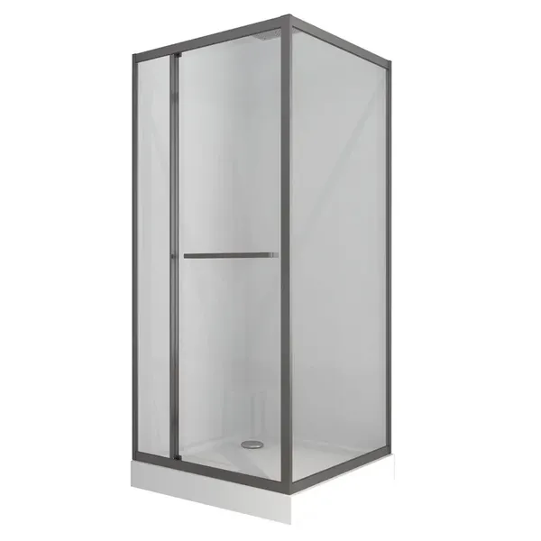 Душова кабіна з низьким піддоном Mixxus Style SCT01-90x90x200-TR Graphite прозоре скло 6мм (MI8432)