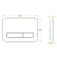 Панель змиву Koer KT-0609-03 240x160x7mm пластикова, кнопка лінійна (колір білий) (KR6129)