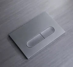 Панель змиву Koer KT-0608-07 240x160x10mm пластикова, кнопка закруглена (колір графіт) (KR6128)