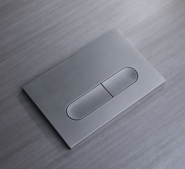 Панель змиву Koer KT-0608-07 240x160x10mm пластикова, кнопка закруглена (колір графіт) (KR6128)
