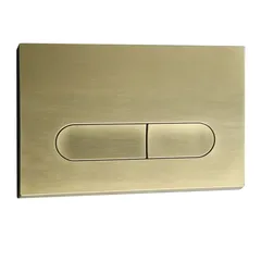 Панель змиву Koer KT-0608-12 240x160x10mm пластикова, кнопка закруглена (колір матове золото) (KR6126)