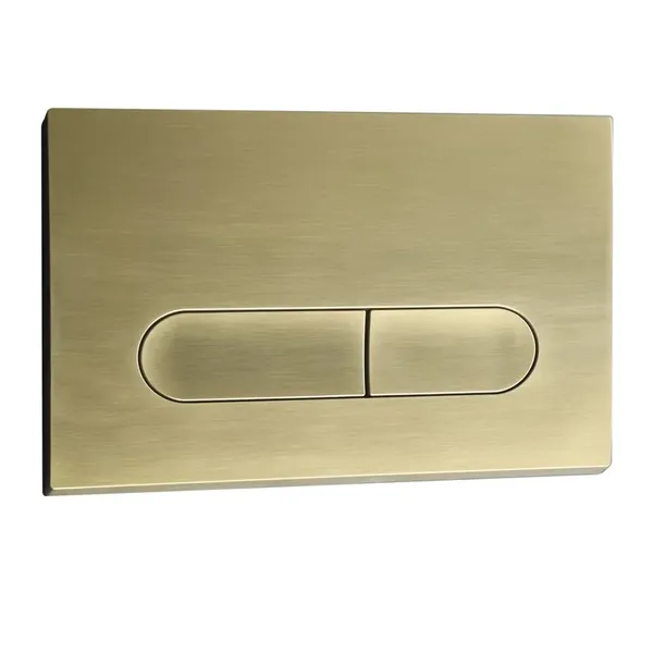 Панель змиву Koer KT-0608-12 240x160x10mm пластикова, кнопка закруглена (колір матове золото) (KR6126)