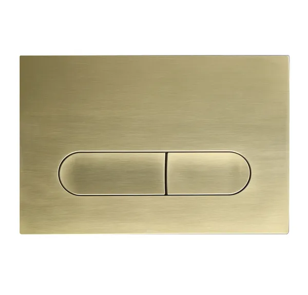 Панель змиву Koer KT-0608-12 240x160x10mm пластикова, кнопка закруглена (колір матове золото) (KR6126)