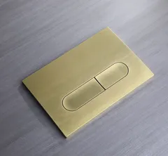 Панель змиву Koer KT-0608-12 240x160x10mm пластикова, кнопка закруглена (колір матове золото) (KR6126)