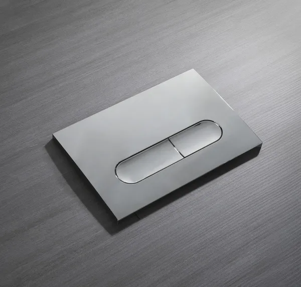 Панель змиву Koer KT-0608-01 240x160x10mm пластикова, кнопка закруглена (колір хром) (KR6124)
