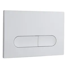 Панель змиву Koer KT-0608-03 240x160x10mm пластикова, кнопка закруглена (колір білий) (KR6123)