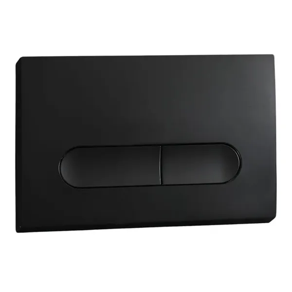 Панель змиву Koer KT-0608-05 240x160x10mm пластикова, кнопка закруглена (колір чорний матовий) (KR6125)