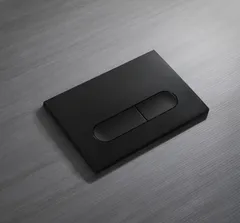 Панель змиву Koer KT-0608-05 240x160x10mm пластикова, кнопка закруглена (колір чорний матовий) (KR6125)