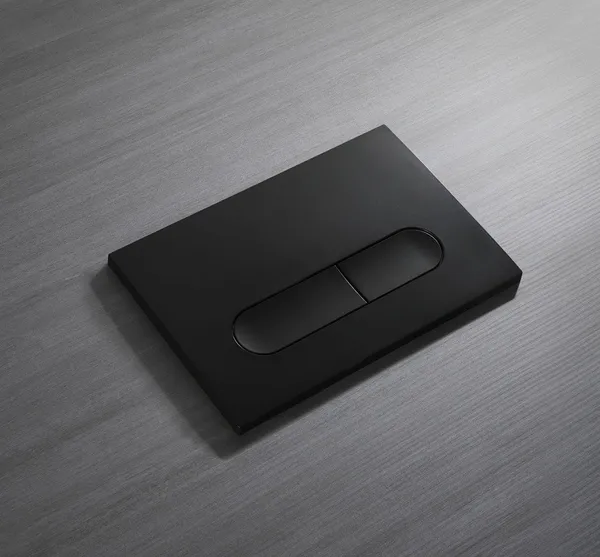 Панель змиву Koer KT-0608-05 240x160x10mm пластикова, кнопка закруглена (колір чорний матовий) (KR6125)