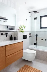 Панель змиву Koer KT-0608-05 240x160x10mm пластикова, кнопка закруглена (колір чорний матовий) (KR6125)