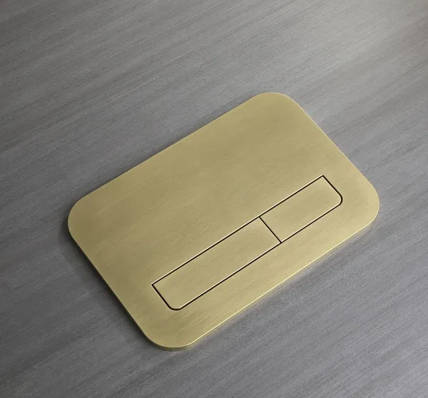 Панель змиву Koer KT-0609-12 240x160x7mm пластикова, кнопка лінійна (колір матове золото) (KR6132)