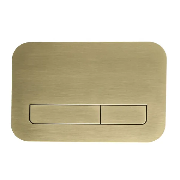Панель змиву Koer KT-0609-12 240x160x7mm пластикова, кнопка лінійна (колір матове золото) (KR6132)