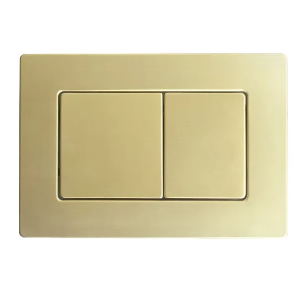 Панель змиву Koer KT-0612-12 240x160x10mm з нержавіючої сталі, кнопка квадр. (колір матове золото) (KR6121)