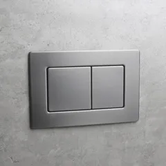Панель змиву Koer KT-0612-07 240x160x10mm з нержавіючої сталі, кнопка квадр. (колір графіт) (KR6122)