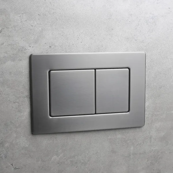 Панель змиву Koer KT-0612-07 240x160x10mm з нержавіючої сталі, кнопка квадр. (колір графіт) (KR6122)