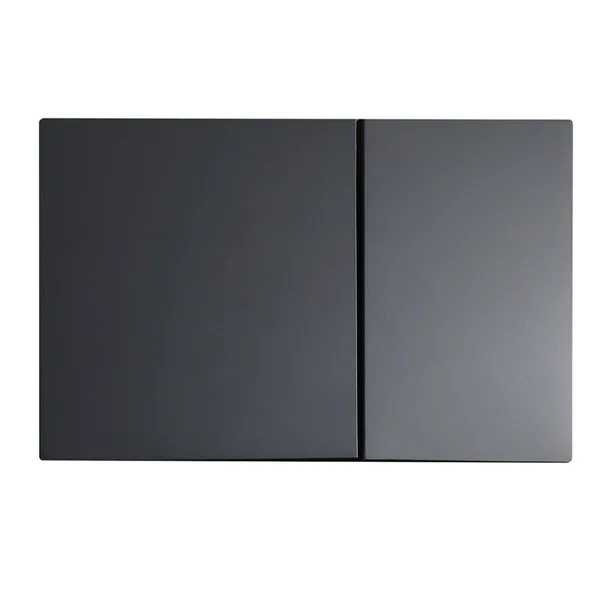 Панель змиву Koer KT-0610-05 240x160x32mmmm пластикова, кнопка квадратна (колір чорний матовий) (KR6136)