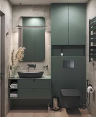 Панель змиву Koer KT-0610-05 240x160x32mmmm пластикова, кнопка квадратна (колір чорний матовий) (KR6136)