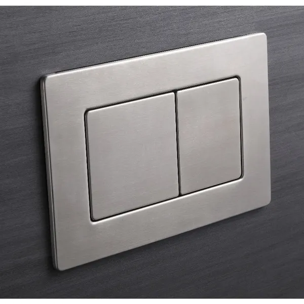 Панель змиву Koer KT-0612-02 240x160x10mm з нержавіючої сталі, кнопка квадратна SUS304 (KR6120)