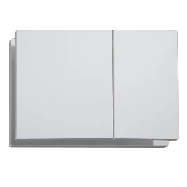 Панель змиву Koer KT-0610-03 240x160x32mmmm пластикова, кнопка квадратна (колір білий) (KR6134)