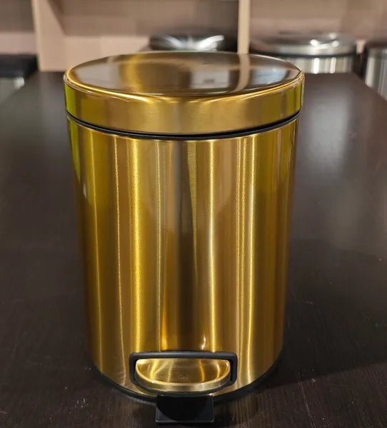 Відро для сміття з плавним закриттям кругле Mixxus Ellipse-TC0205 Brushed Gold 5л (колір матове золото) (MI8400)