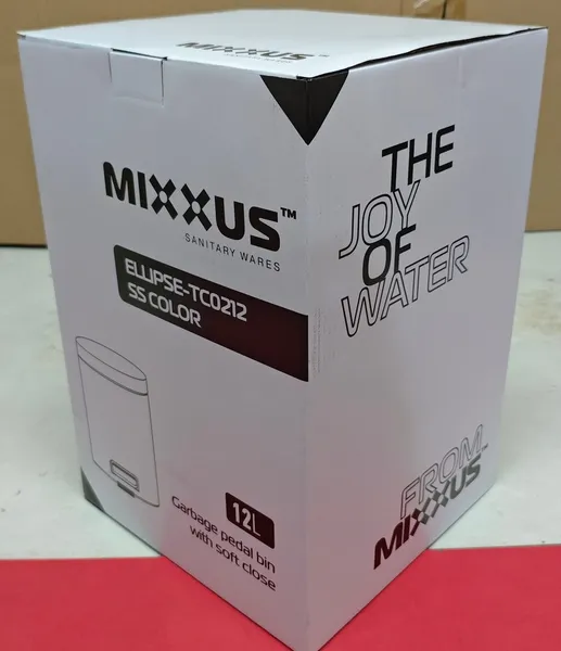 Відро для сміття з плавним закриттям кругле Mixxus Ellipse-TC0212 SS Color 12л (колір нержавійка) (MI8399)